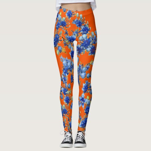 Hydrangea Orange Leggings (Vorderseite)