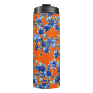 Hydrangea Orange und Blue Thermosbecher