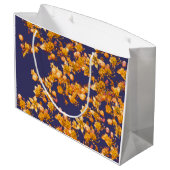 Hydrangea Orange und Marine Große Geschenktüte (Rückseite Schrägansicht)