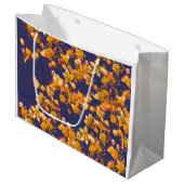 Hydrangea Orange und Marine Große Geschenktüte (Vorderseite Schrägansicht)