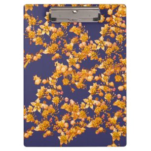 Hydrangea-Orange und Marine Klemmbrett