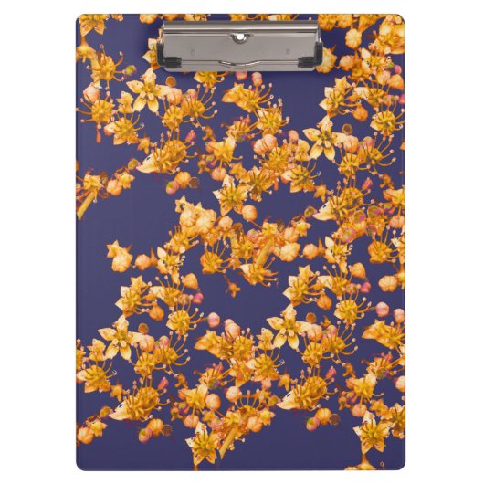 Hydrangea-Orange und Marine Klemmbrett (Vorderseite)