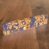 Hydrangea-Orange und Marine Namensplakette (Seite)