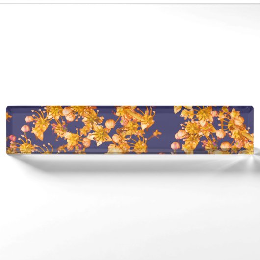 Hydrangea-Orange und Marine Namensplakette (Vorderseite)
