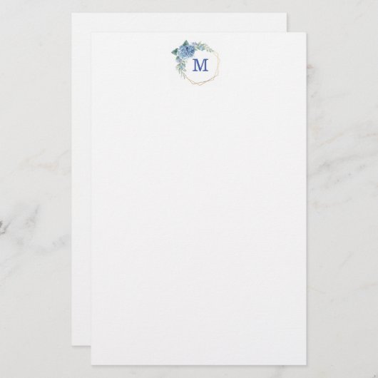 Hydrangea-Papier Briefpapier (Vorne/Hinten)