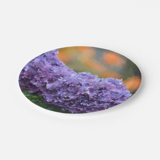Hydrangea-Papierplatte Pappteller (Schrägansicht)