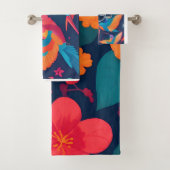 Hydrangea Pastel Personalisiertes Muster Badhandtuch Set (Insitu)