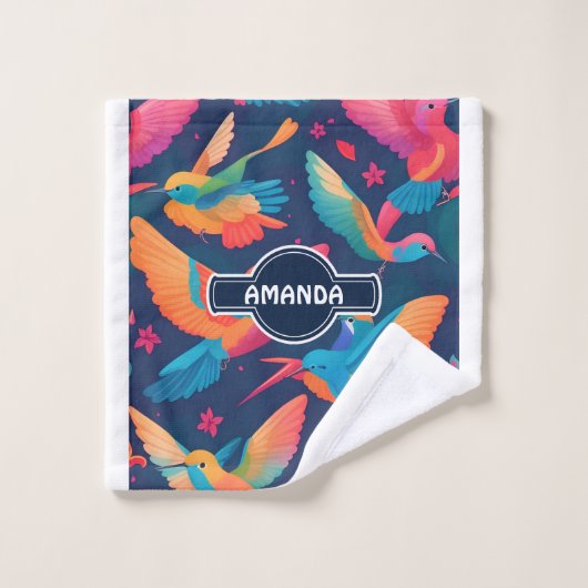 Hydrangea Pastel Personalisiertes Muster Badhandtuch Set (Waschlappen)