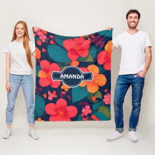 Hydrangea Pastel Personalisiertes Muster Fleecedecke