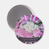 Hydrangea Pink & Blue Herzlichen Glückwunsch Magne Magnet (Vorderseite/Rückseite)