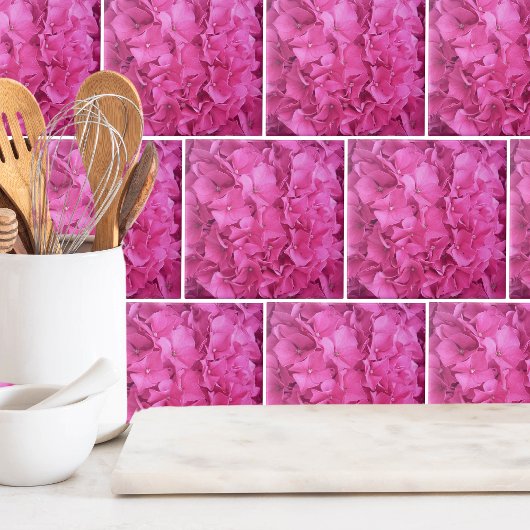 Hydrangea Pink Blume Muster Fliese