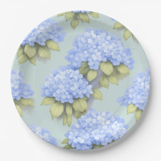 Hydrangea Plates | Duck Egg Blue Floral Party Pappteller