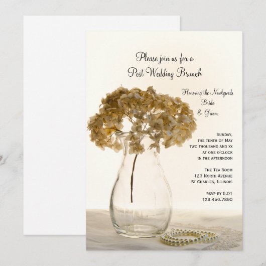Hydrangea Post Wedding Brunch Einladung (Vorne/Hinten)