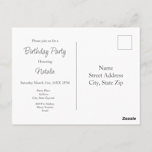 Hydrangea Postkarte (Rückseite)