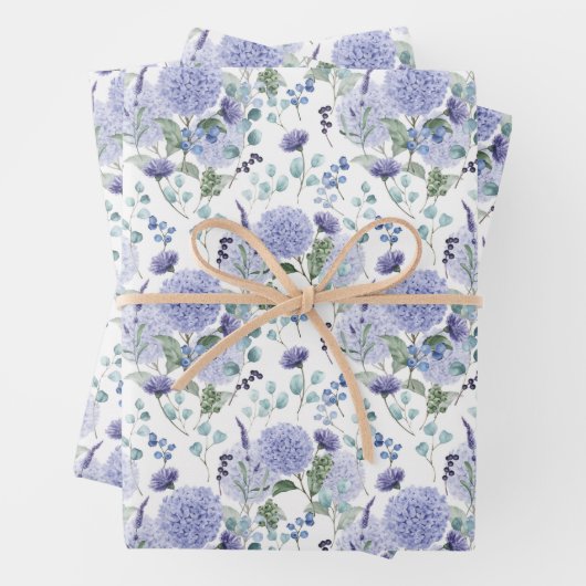 Hydrangea Print Wrapping Paper Sheets Geschenkpapier Set (Beispiel)