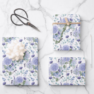 Hydrangea Print Wrapping Paper Sheets Geschenkpapier Set