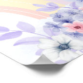 Hydrangea Rainbow Unicorn Babydusche Willkommen Poster (Ecke)