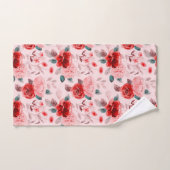 Hydrangea Red Blume Pattern Badhandtuch Set (Handtuch)