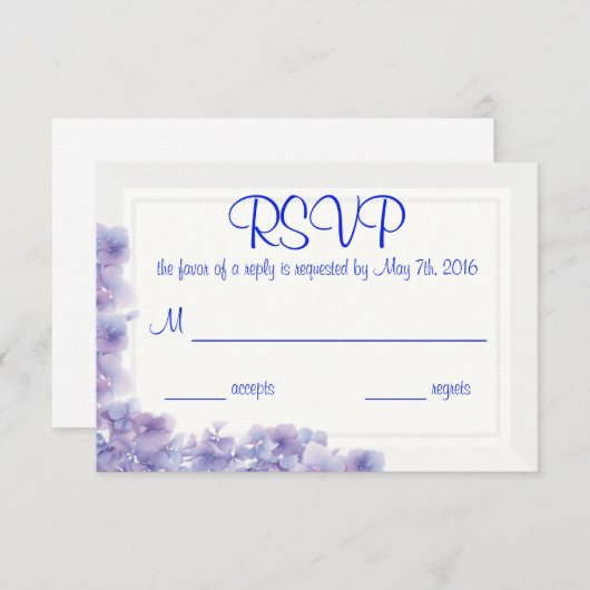 Hydrangea Response Card RSVP Karte (Vorne/Hinten)