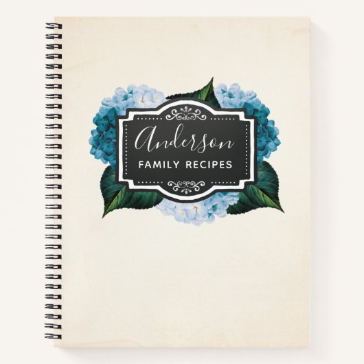 Hydrangea Rezepte oder Journal Notizbuch (Vorderseite)