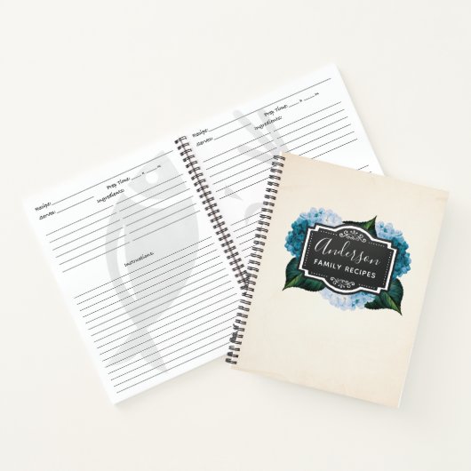 Hydrangea Rezepte oder Journal Notizbuch (Innenseite)