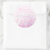 Hydrangea rosa lila Hochzeitscreme Runder Aufkleber (Tasche)