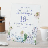 Hydrangea Rose 18. Geburtstagsparty Begrüßungszeic Sockelschild (In Situ)