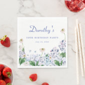 Hydrangea Rose 50. Geburtstag Personalisiert Custo Serviette (Beispiel)