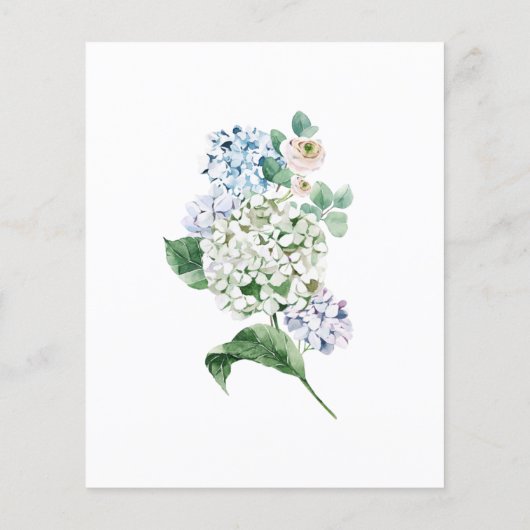 Hydrangea Rose 70. Geburtstag Einladung (Rückseite)