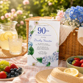 Hydrangea Rose 90. Geburtstagsparty Einladung
