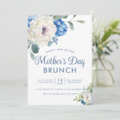 Hydrangea Rose Blumenmutter-Brunch Einladung (Stehend Vorderseite)