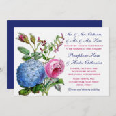 Hydrangea Rose Blumenzwiebeleinladungen Einladung (Vorne/Hinten)