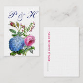 Hydrangea-Rose Blumenzwiebeln Platzkarten (Vorne/Hinten)