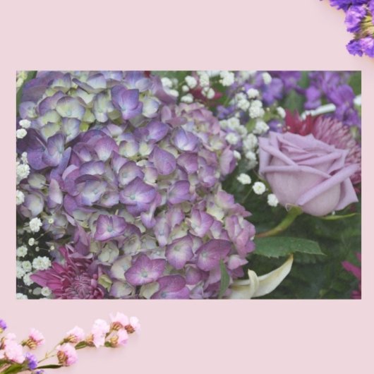 Hydrangea Rose Botanical Lilac Lila Floral Seidenpapier