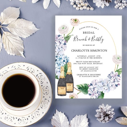 Hydrangea Rose Brunch Einladung