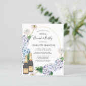 Hydrangea Rose Brunch Einladung (Stehend Vorderseite)