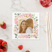 Hydrangea Rose Rosa Aquarellfarben Foto Serviette (Beispiel)