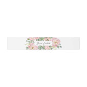 Hydrangea-Rose Rosa Wasserfarbe Einladungsbanderole (Flach)