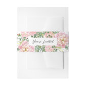 Hydrangea-Rose Rosa Wasserfarbe Einladungsbanderole (Vorderseite Beispiel)