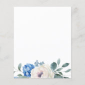 Hydrangea-Rosen-Blumen-Muttertags-Brunch-Menü (Rückseite)