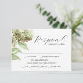 Hydrangea RSVP Cards for Wedding (Stehend Vorderseite)