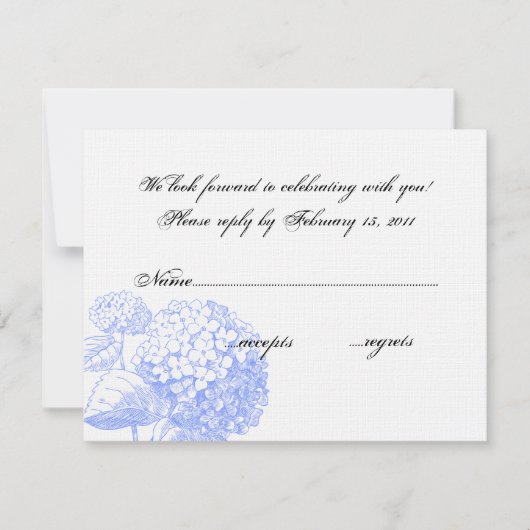 Hydrangea RSVP Karte (Vorderseite)