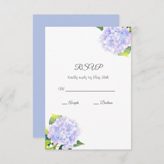 Hydrangea RSVP Karte (Vorne/Hinten)