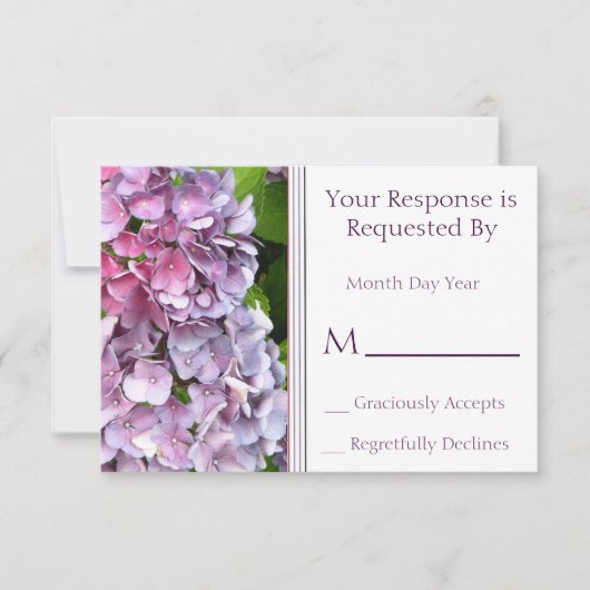 Hydrangea RSVP-Karte RSVP Karte (Vorderseite)