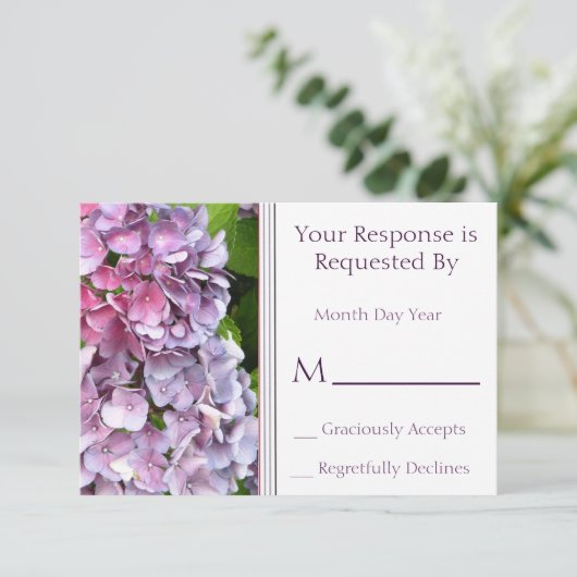 Hydrangea RSVP-Karte RSVP Karte (Stehend Vorderseite)