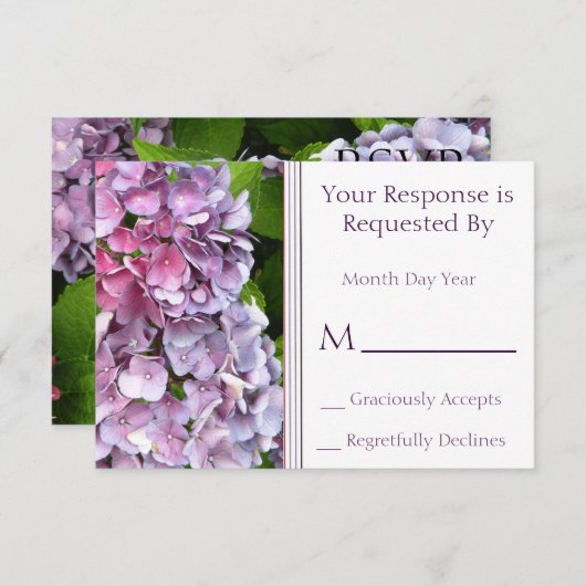 Hydrangea RSVP-Karte RSVP Karte (Vorne/Hinten)