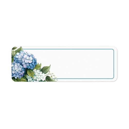 Hydrangea-Rücksende-Adresse-Etikett (Vorne)