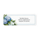 Hydrangea-Rücksende-Adresse-Etikett (Vorne)