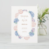 Hydrangea-Save the Date Einladung (Stehend Vorderseite)