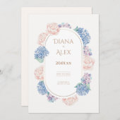 Hydrangea-Save the Date Einladung (Vorne/Hinten)